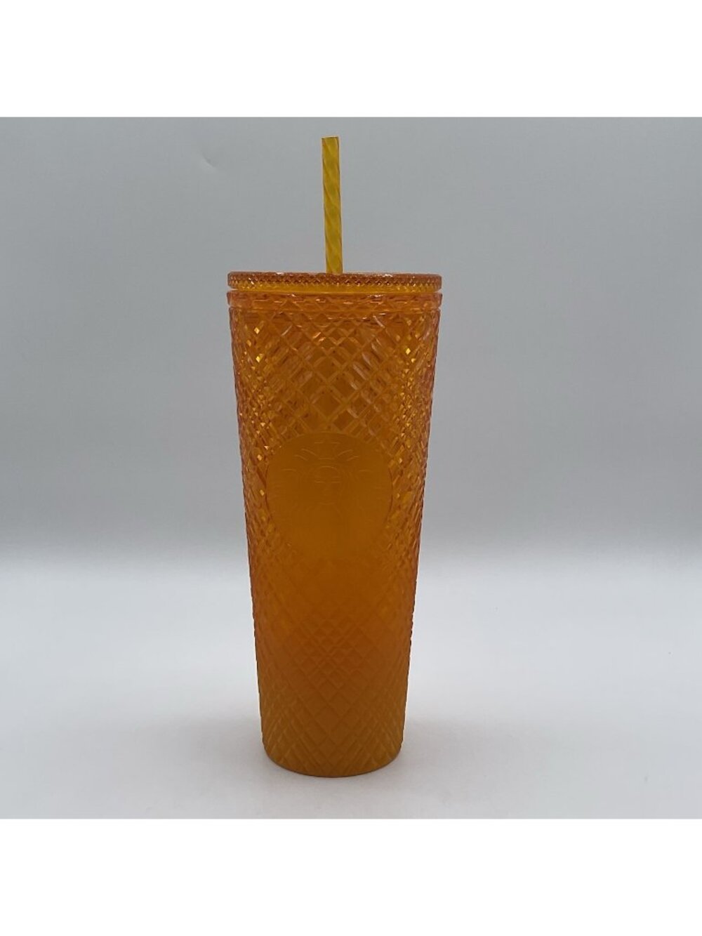 Starbucks Orange Textured Cold Cup Tumbler 24 oz Lid Straw Coffee & Tea